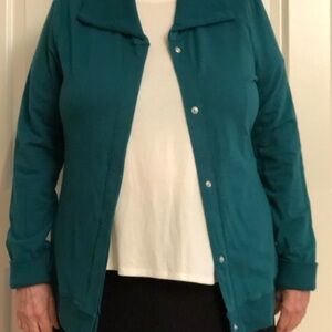 Banana Republic Teal Women's Cardigan Top. Snap front.